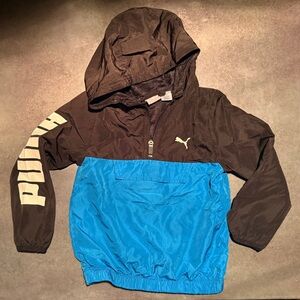 PUMA Kids Black and Blue Hoodie Windbreaker